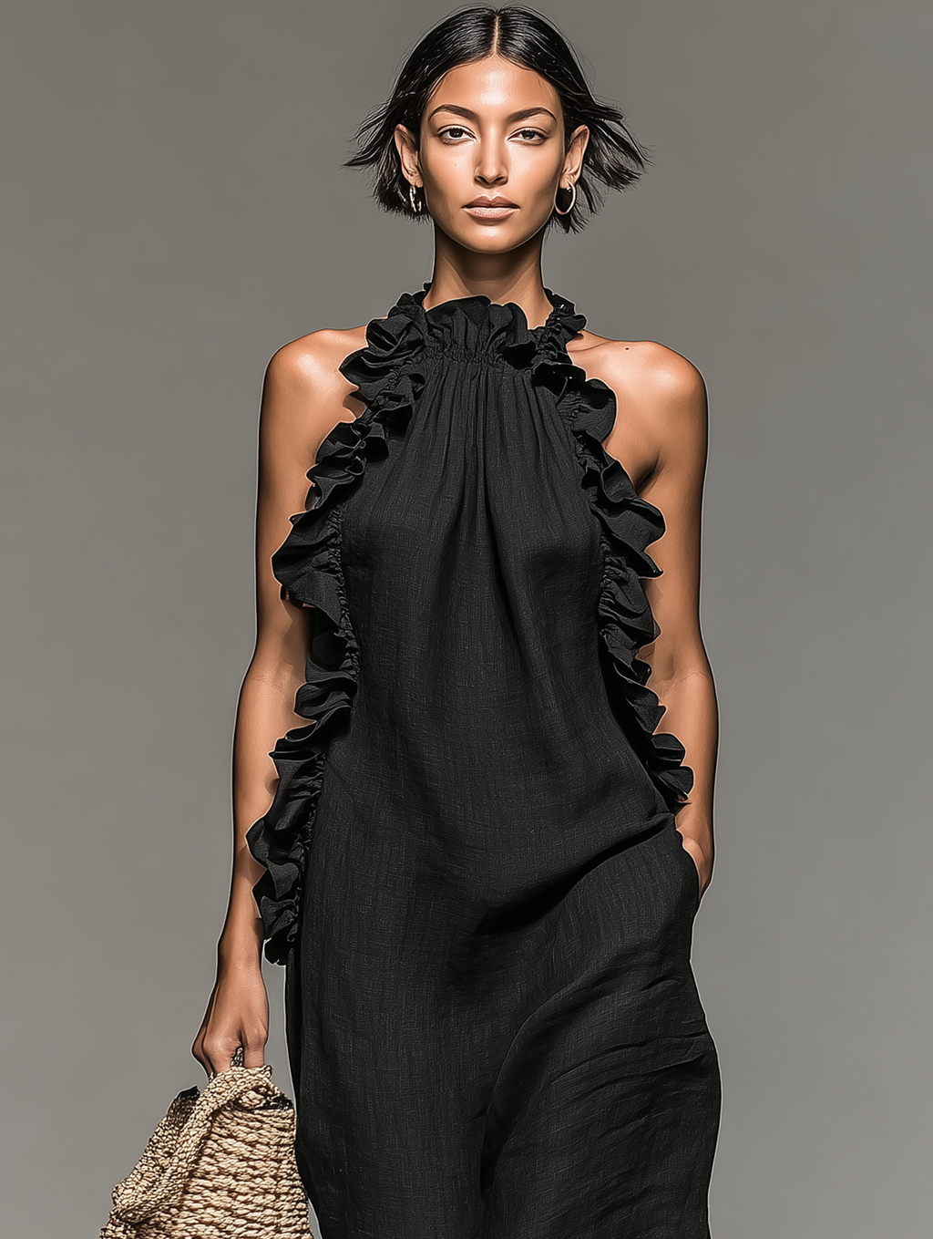 ELENA | Maxi Jurk met Zachte Volants