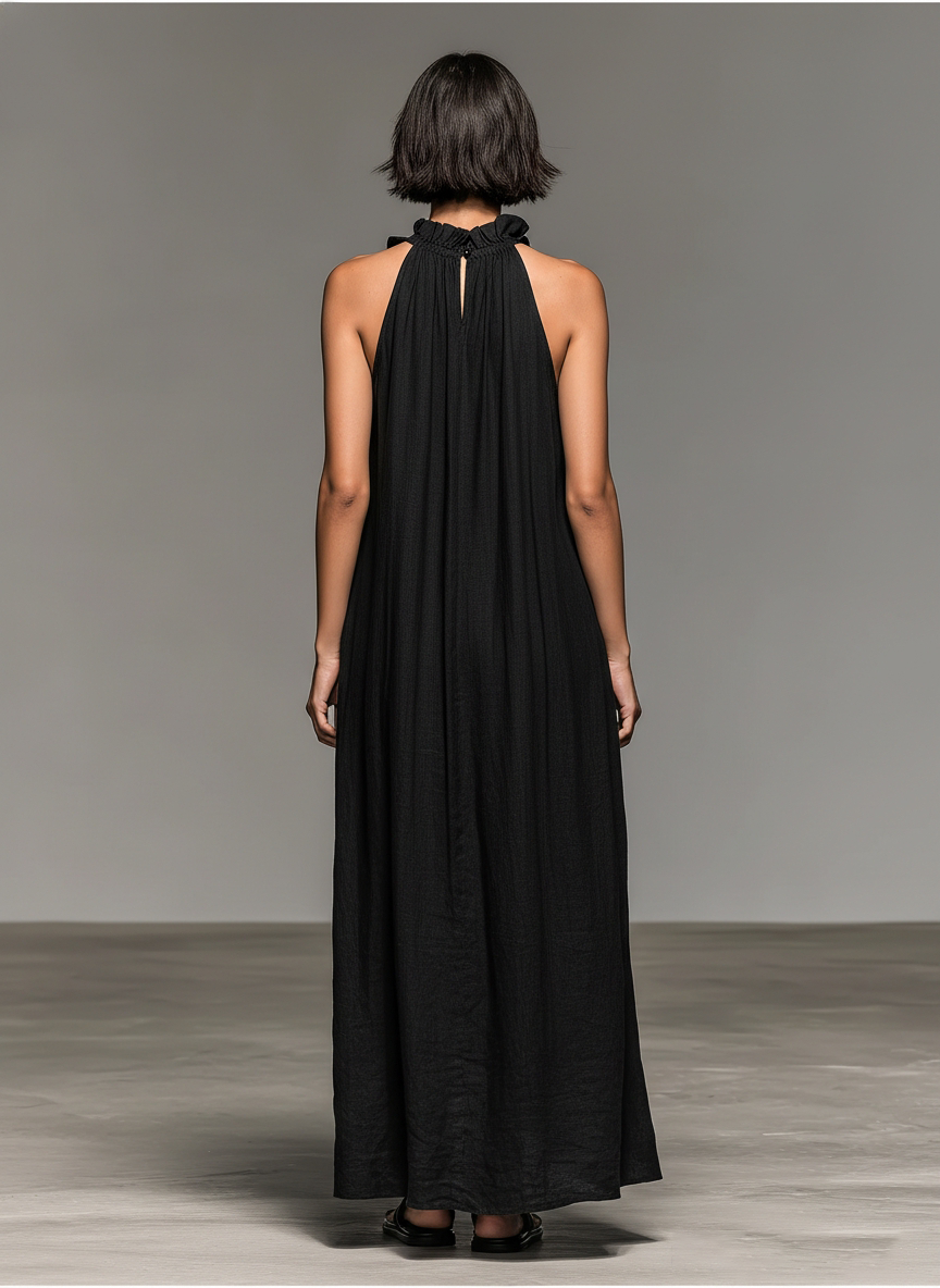 ELENA | Maxi Jurk met Zachte Volants