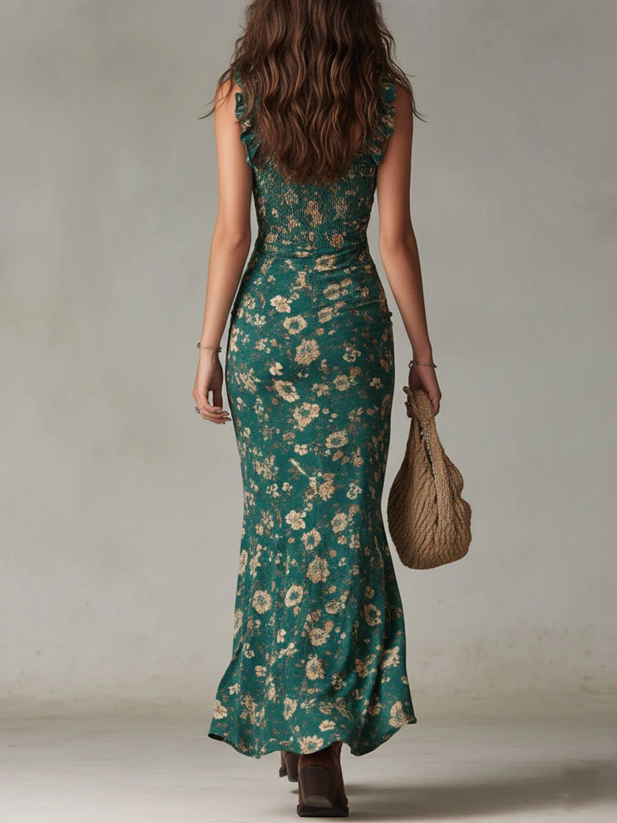 Michelle | Bohemien Maxi Jurk met Retro Print